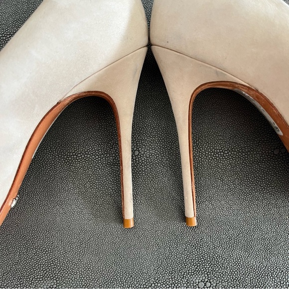 Schutz Lou Beige Suede Pointed Toe Pumps marked Sz 11 but really 10 1/2 or 10 - Picture 7 of 9